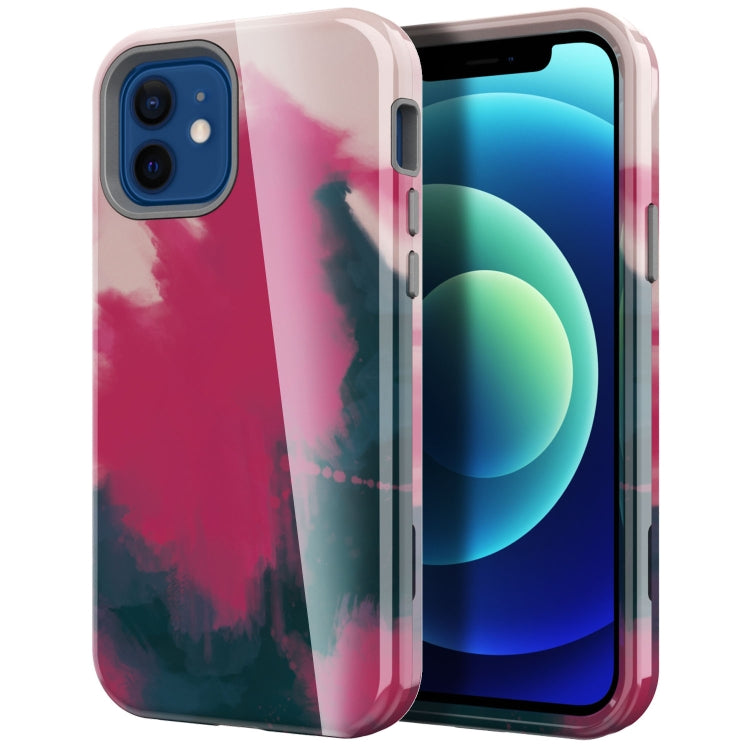 For iPhone 12 mini Varnishing Water Stick TPU + Hard Plastic Shockproof Protective Case