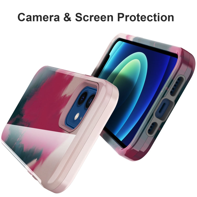 For iPhone 12 mini Varnishing Water Stick TPU + Hard Plastic Shockproof Protective Case
