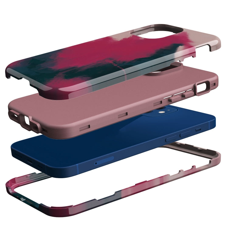 For iPhone 12 mini Varnishing Water Stick TPU + Hard Plastic Shockproof Protective Case