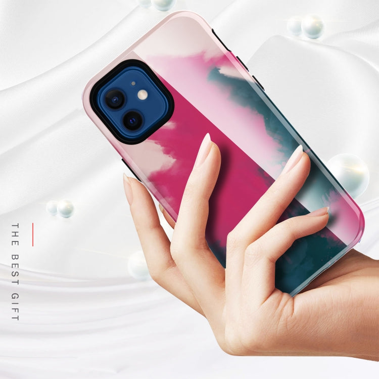 For iPhone 12 mini Varnishing Water Stick TPU + Hard Plastic Shockproof Protective Case