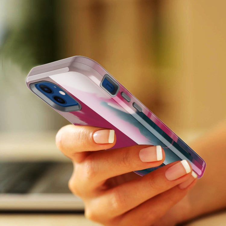 For iPhone 12 mini Varnishing Water Stick TPU + Hard Plastic Shockproof Protective Case