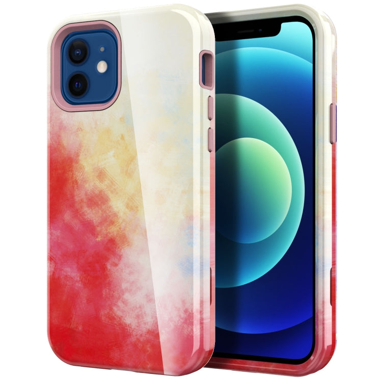 For iPhone 12 mini Varnishing Water Stick TPU + Hard Plastic Shockproof Protective Case