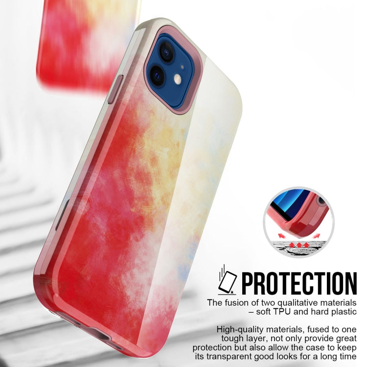 For iPhone 12 mini Varnishing Water Stick TPU + Hard Plastic Shockproof Protective Case
