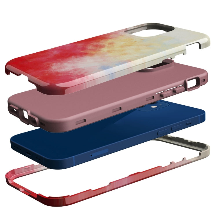 For iPhone 12 mini Varnishing Water Stick TPU + Hard Plastic Shockproof Protective Case