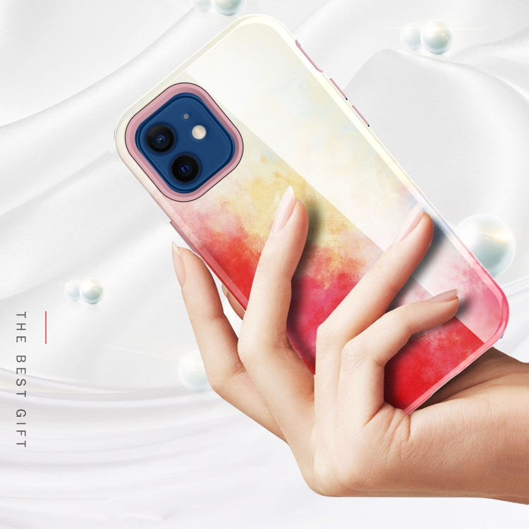 For iPhone 12 mini Varnishing Water Stick TPU + Hard Plastic Shockproof Protective Case