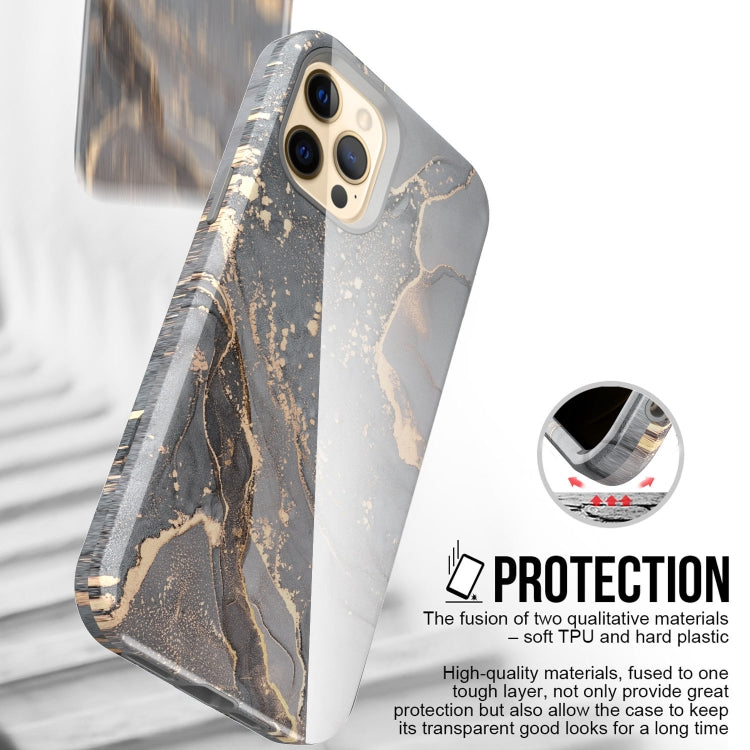 For iPhone 12 / 12 Pro Varnishing Water Stick TPU + Hard Plastic Shockproof Protective Case