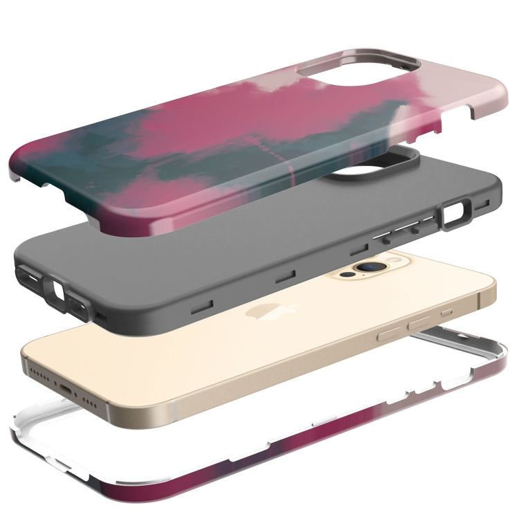 For iPhone 12 / 12 Pro Varnishing Water Stick TPU + Hard Plastic Shockproof Protective Case