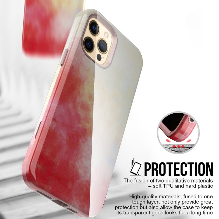 For iPhone 12 / 12 Pro Varnishing Water Stick TPU + Hard Plastic Shockproof Protective Case