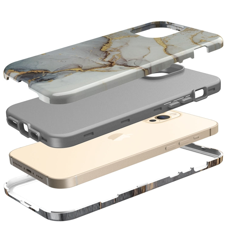 For iPhone 12 Pro Max Varnishing Water Stick TPU + Hard Plastic Shockproof Protective Case
