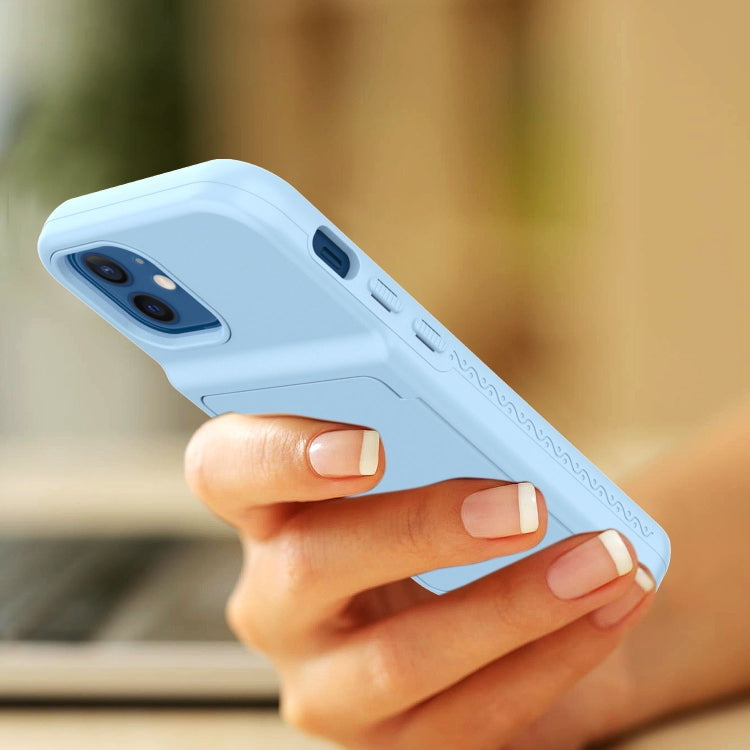 For iPhone 12 mini Shockproof PC + TPU Protective Case with Card Slots & Mirror