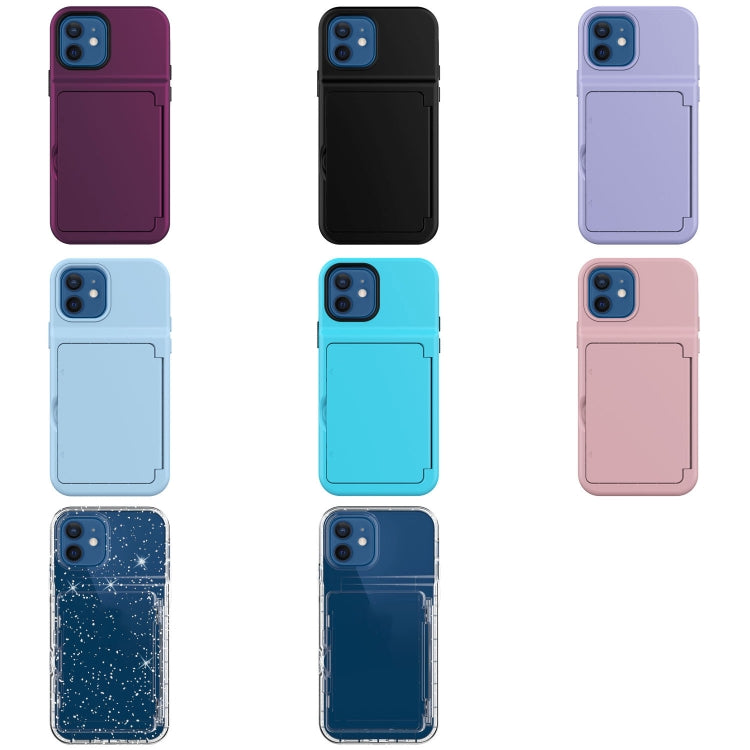 For iPhone 12 mini Shockproof PC + TPU Protective Case with Card Slots & Mirror