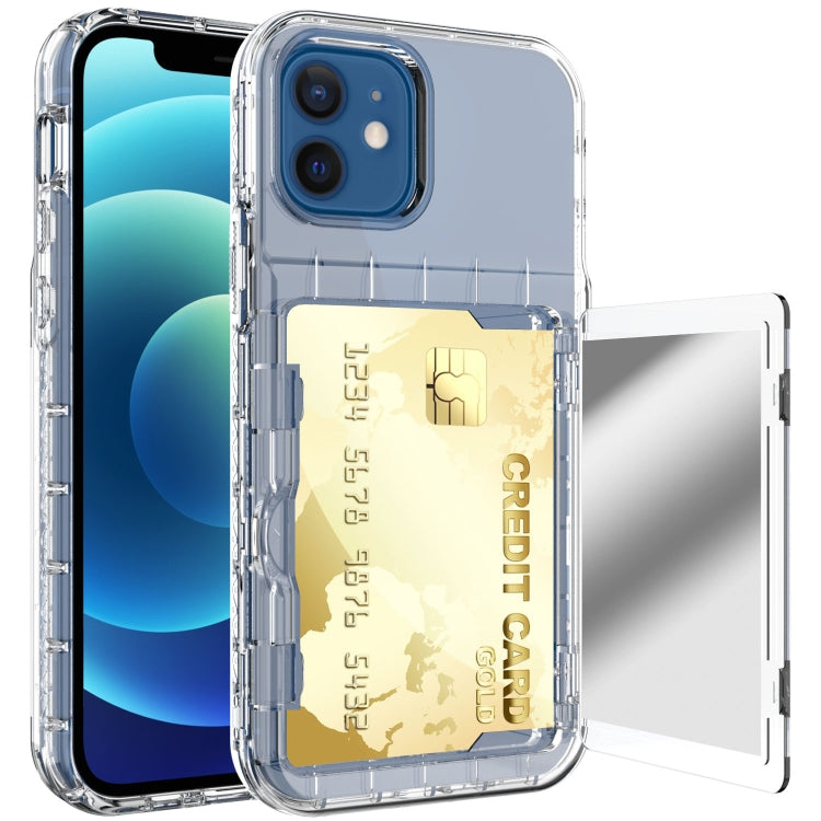 For iPhone 12 mini Shockproof PC + TPU Protective Case with Card Slots & Mirror