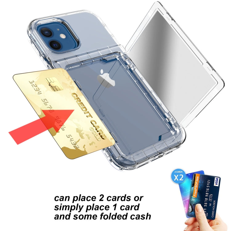 For iPhone 12 mini Shockproof PC + TPU Protective Case with Card Slots & Mirror