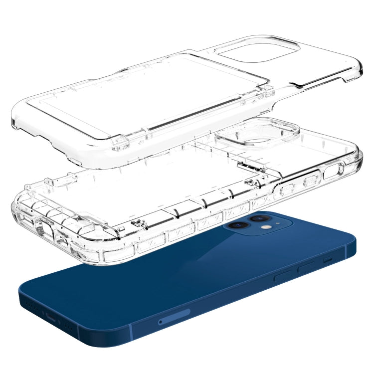For iPhone 12 mini Shockproof PC + TPU Protective Case with Card Slots & Mirror
