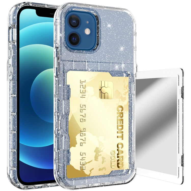 For iPhone 12 mini Shockproof PC + TPU Protective Case with Card Slots & Mirror
