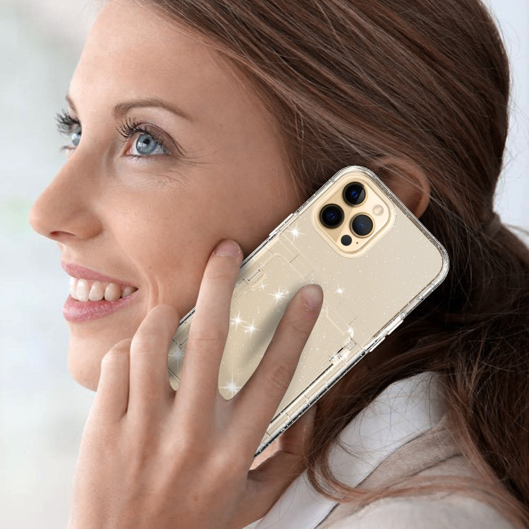 For iPhone 12 / 12 Pro Shockproof PC + TPU Protective Case with Card Slots & Mirror