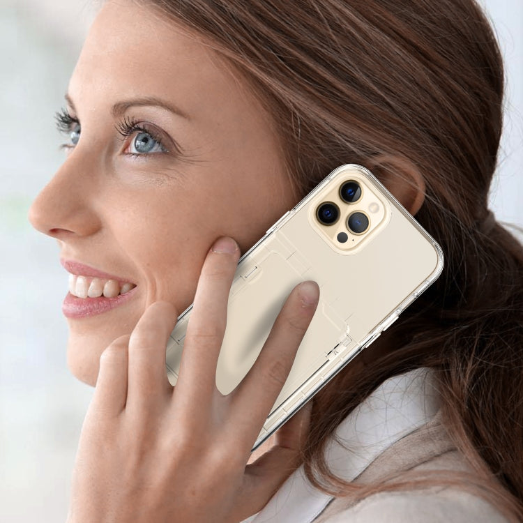 For iPhone 12 Pro Max Shockproof PC + TPU Protective Case with Card Slots & Mirror