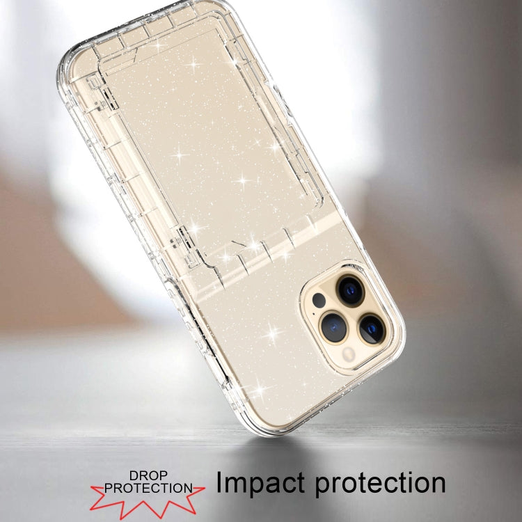 For iPhone 12 Pro Max Shockproof PC + TPU Protective Case with Card Slots & Mirror
