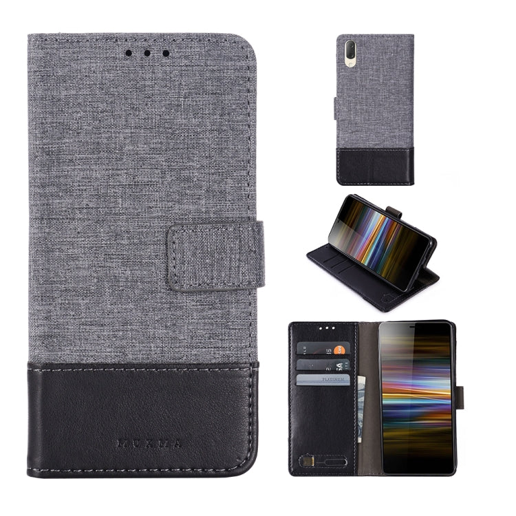 For Sony Xperia L3 MUXMA MX102 Horizontal Flip Canvas Leather Case with Stand & Card Slot & Wallet Function