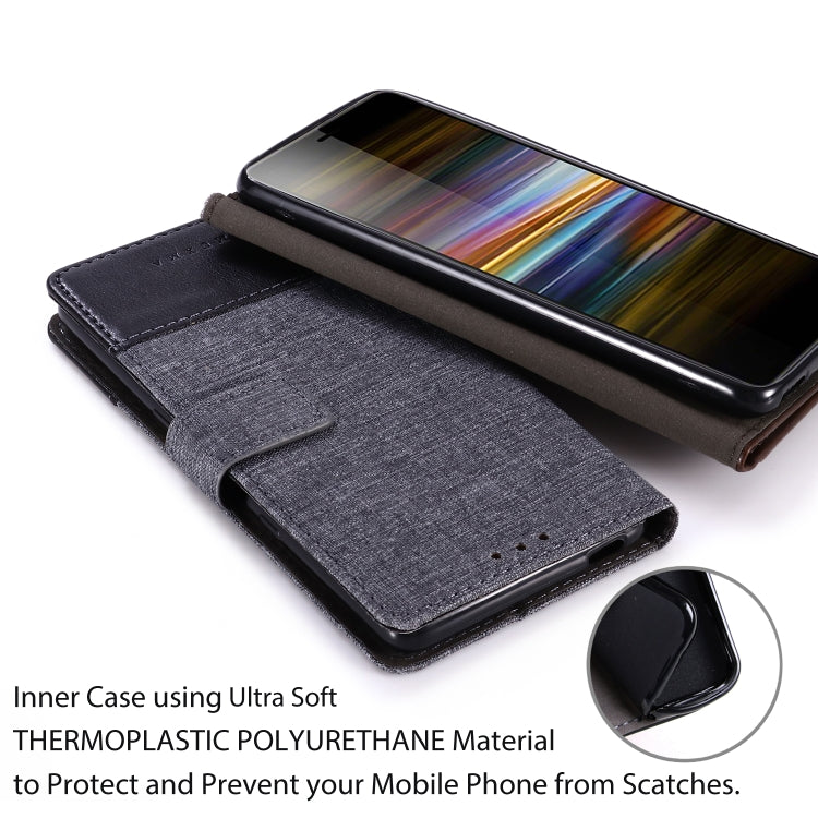 For Sony Xperia L3 MUXMA MX102 Horizontal Flip Canvas Leather Case with Stand & Card Slot & Wallet Function