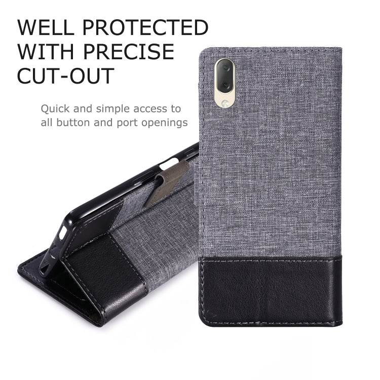 For Sony Xperia L3 MUXMA MX102 Horizontal Flip Canvas Leather Case with Stand & Card Slot & Wallet Function