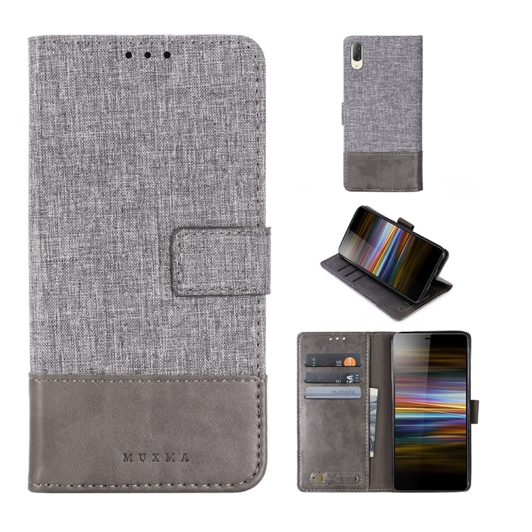 For Sony Xperia L3 MUXMA MX102 Horizontal Flip Canvas Leather Case with Stand & Card Slot & Wallet Function
