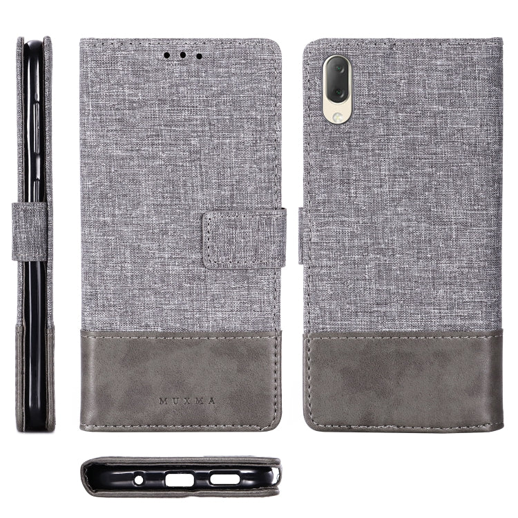 For Sony Xperia L3 MUXMA MX102 Horizontal Flip Canvas Leather Case with Stand & Card Slot & Wallet Function