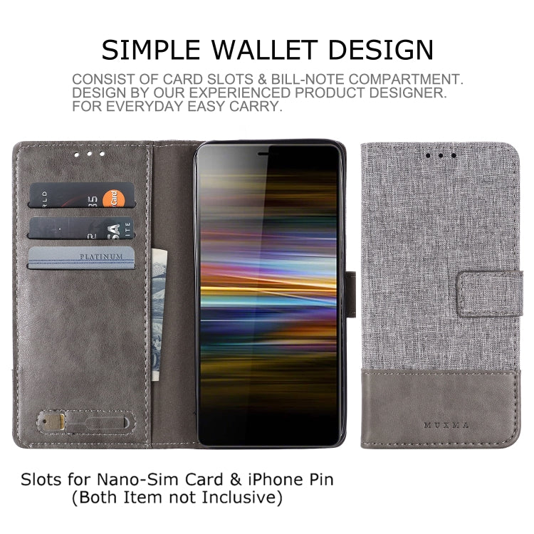 For Sony Xperia L3 MUXMA MX102 Horizontal Flip Canvas Leather Case with Stand & Card Slot & Wallet Function