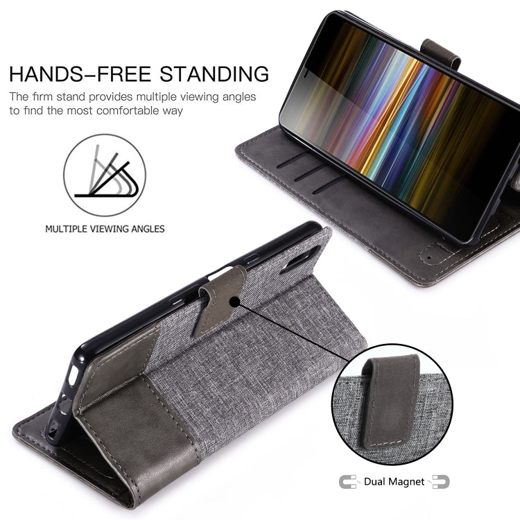 For Sony Xperia L3 MUXMA MX102 Horizontal Flip Canvas Leather Case with Stand & Card Slot & Wallet Function