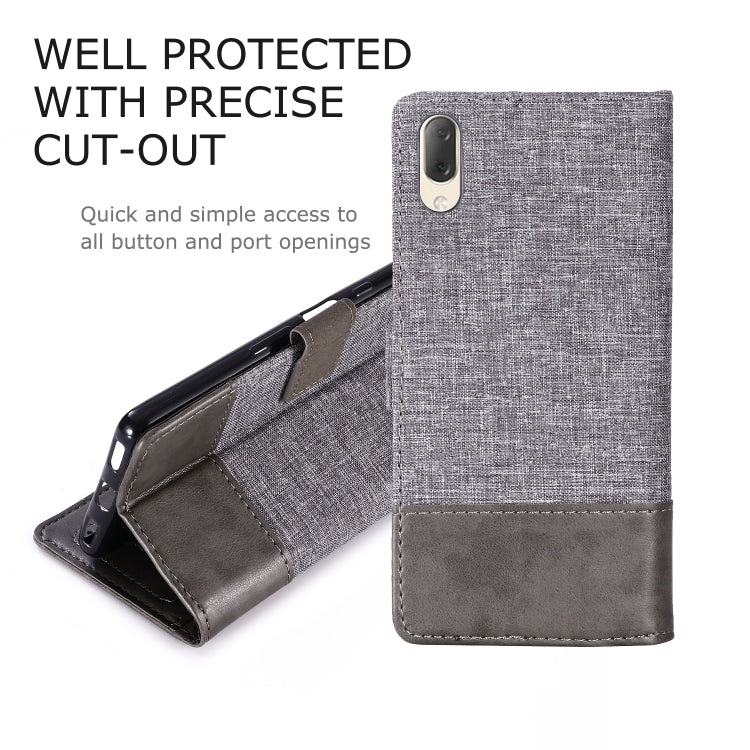 For Sony Xperia L3 MUXMA MX102 Horizontal Flip Canvas Leather Case with Stand & Card Slot & Wallet Function