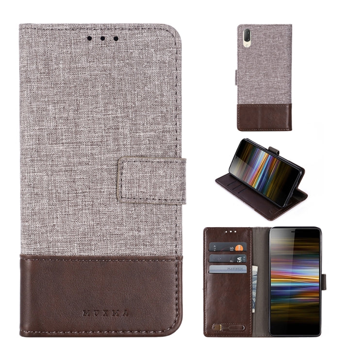 For Sony Xperia L3 MUXMA MX102 Horizontal Flip Canvas Leather Case with Stand & Card Slot & Wallet Function