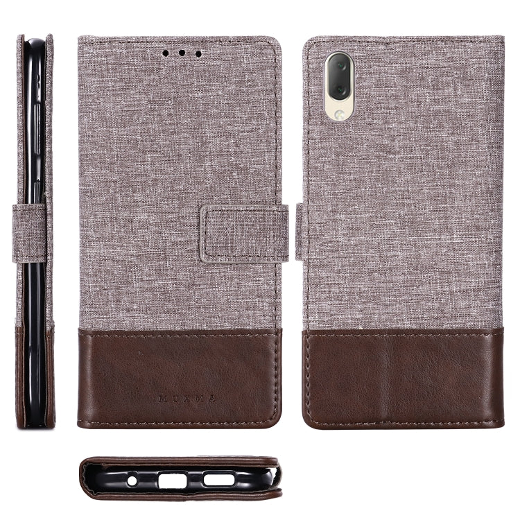 For Sony Xperia L3 MUXMA MX102 Horizontal Flip Canvas Leather Case with Stand & Card Slot & Wallet Function