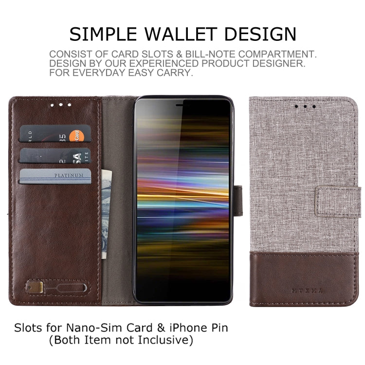 For Sony Xperia L3 MUXMA MX102 Horizontal Flip Canvas Leather Case with Stand & Card Slot & Wallet Function