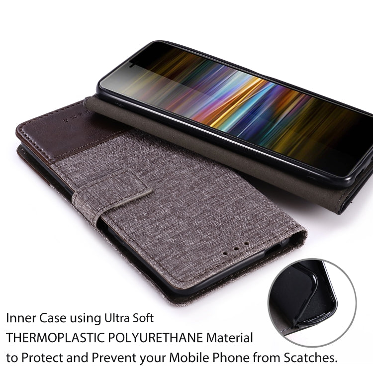 For Sony Xperia L3 MUXMA MX102 Horizontal Flip Canvas Leather Case with Stand & Card Slot & Wallet Function