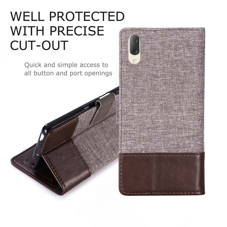 For Sony Xperia L3 MUXMA MX102 Horizontal Flip Canvas Leather Case with Stand & Card Slot & Wallet Function