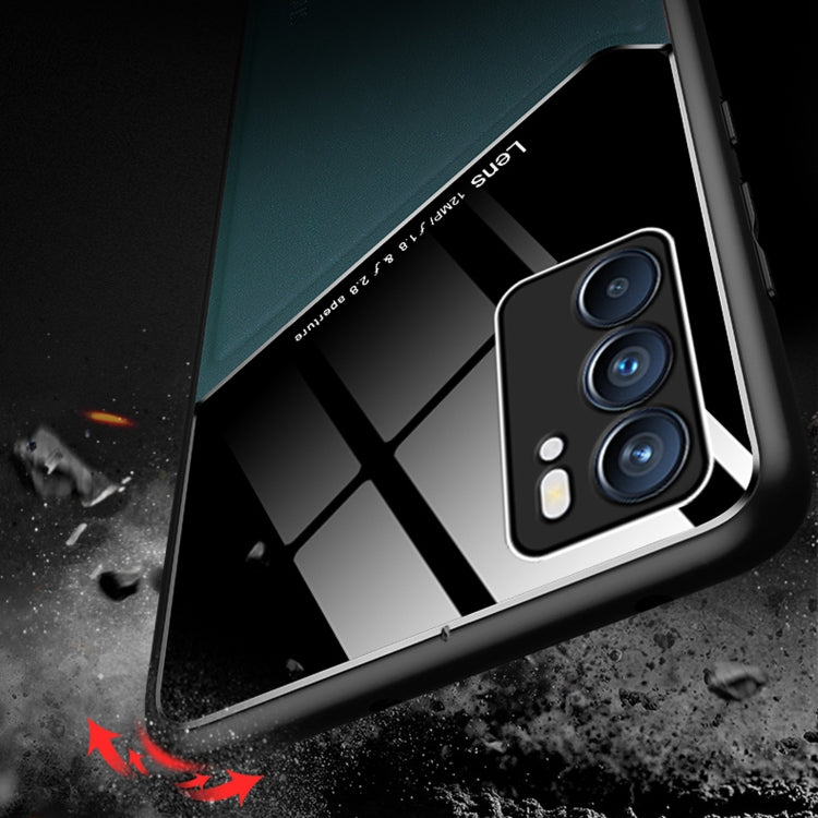 For OPPO Reno6 5G All-inclusive Leather + Organic Glass Protective Case with Metal Iron Sheet