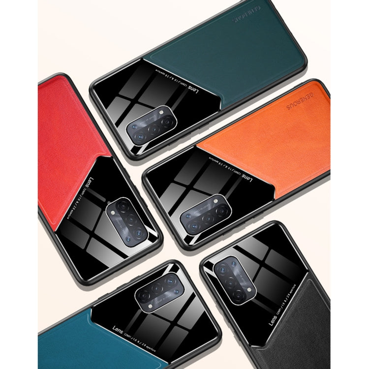 For OPPO A74 5G All-inclusive Leather + Organic Glass Protective Case with Metal Iron Sheet