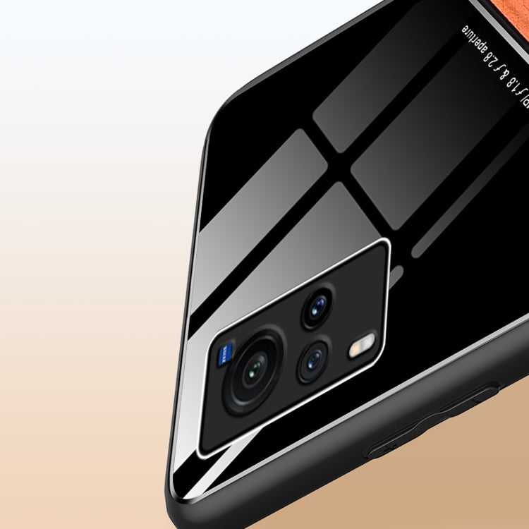 For vivo X60 5G All-inclusive Leather + Organic Glass Protective Case with Metal Iron Sheet