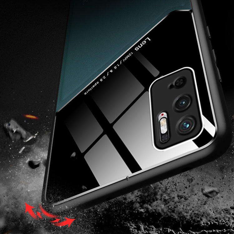 For Xiaomi Redmi Note 10 5G All-inclusive Leather + Organic Glass Protective Case with Metal Iron Sheet