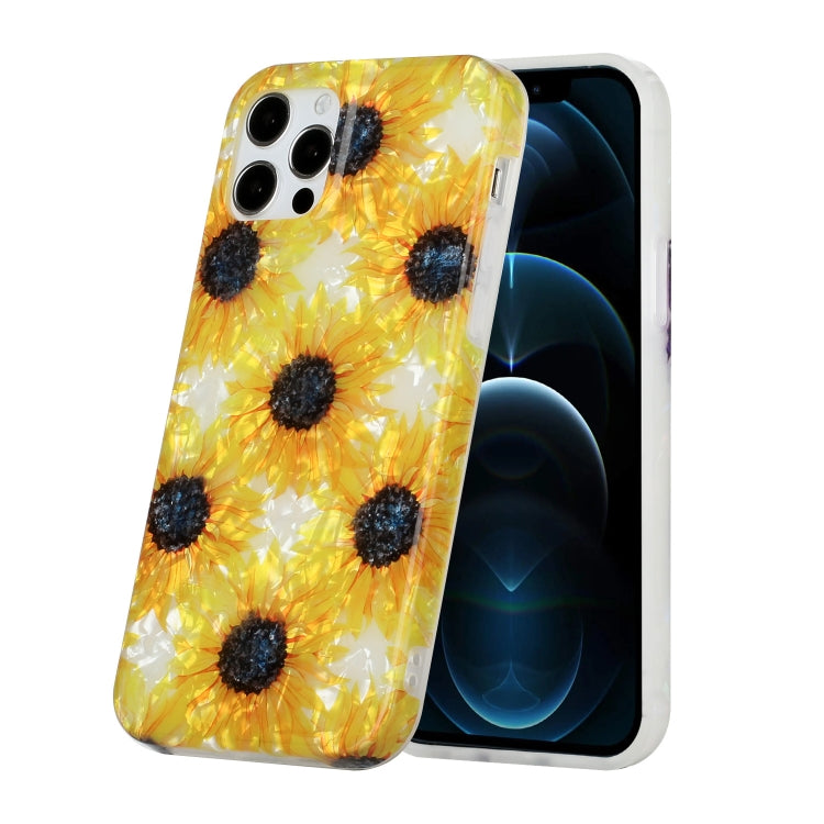 For iPhone 12 / 12 Pro Shell Texture Pattern Full-coverage TPU Shockproof Protective Case