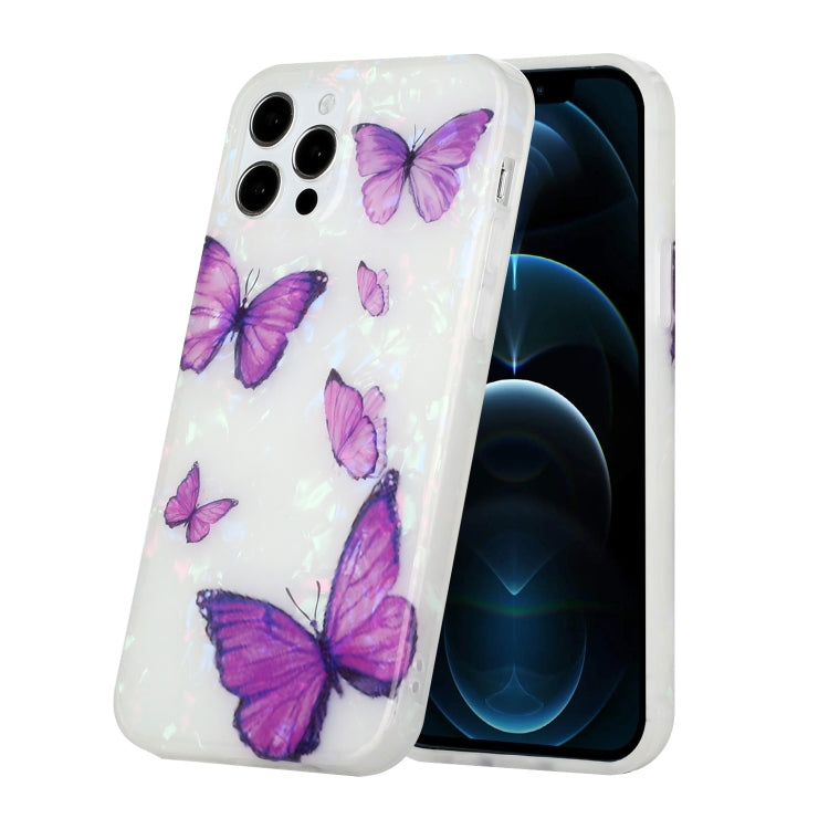 For iPhone 12 / 12 Pro Shell Texture Pattern Full-coverage TPU Shockproof Protective Case