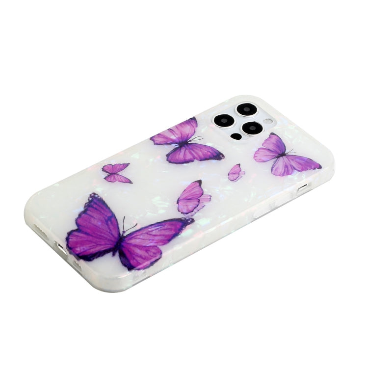 For iPhone 12 / 12 Pro Shell Texture Pattern Full-coverage TPU Shockproof Protective Case