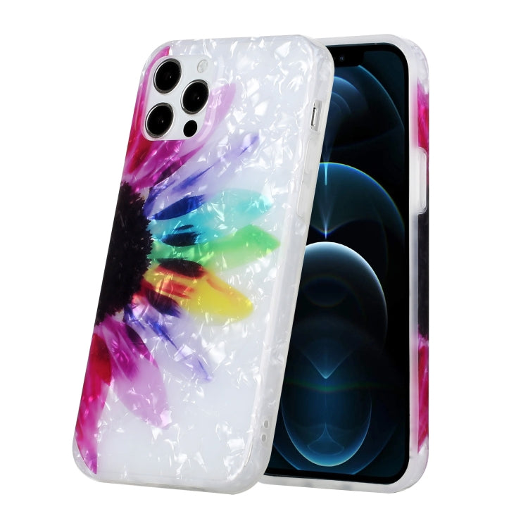 For iPhone 12 Pro Max Shell Texture Pattern Full-coverage TPU Shockproof Protective Case