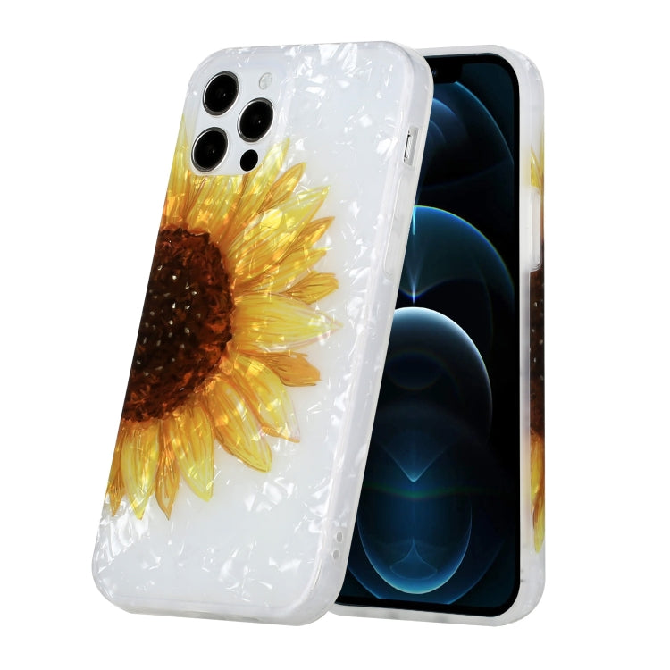 For iPhone 12 Pro Max Shell Texture Pattern Full-coverage TPU Shockproof Protective Case