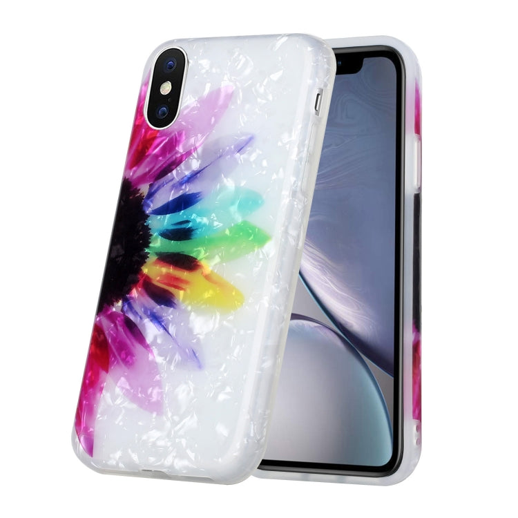 For iPhone X / XS Shell Texture Pattern Full-coverage TPU Shockproof Protective Case