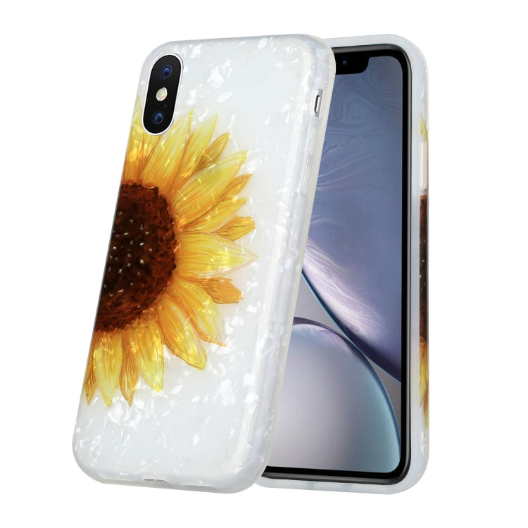 For iPhone X / XS Shell Texture Pattern Full-coverage TPU Shockproof Protective Case