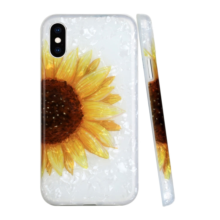 For iPhone X / XS Shell Texture Pattern Full-coverage TPU Shockproof Protective Case