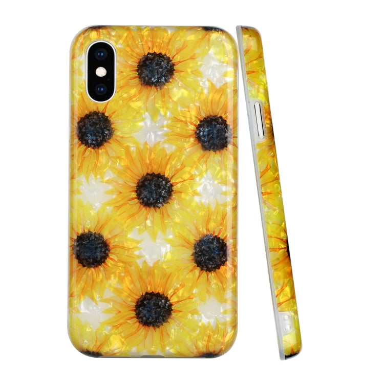 For iPhone X / XS Shell Texture Pattern Full-coverage TPU Shockproof Protective Case