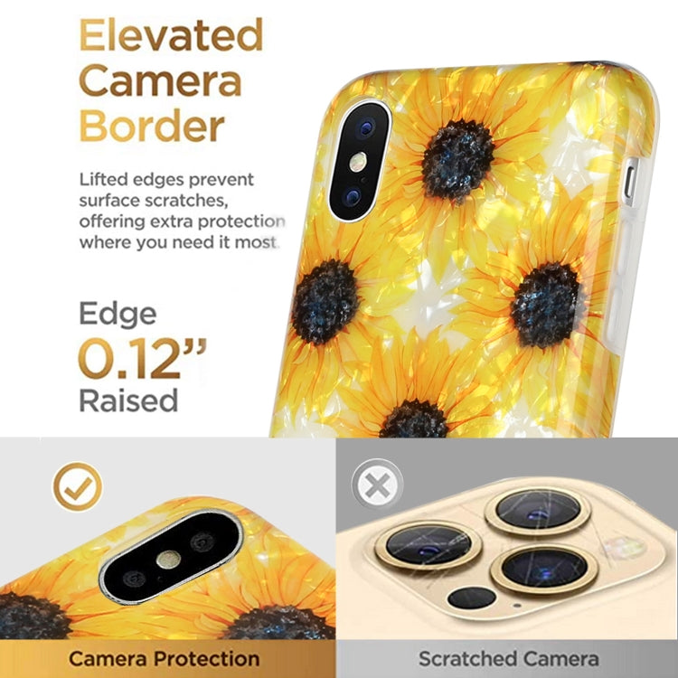 For iPhone X / XS Shell Texture Pattern Full-coverage TPU Shockproof Protective Case