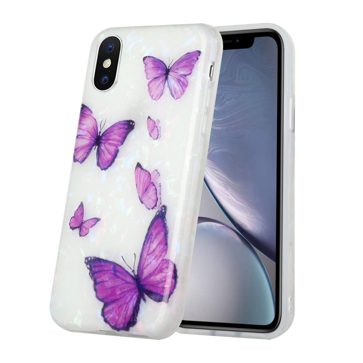 For iPhone X / XS Shell Texture Pattern Full-coverage TPU Shockproof Protective Case